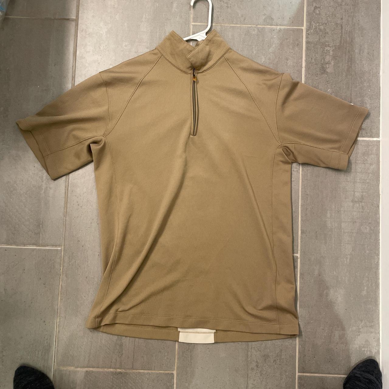 Brown and tan short Nike sleeve polo shirt Depop