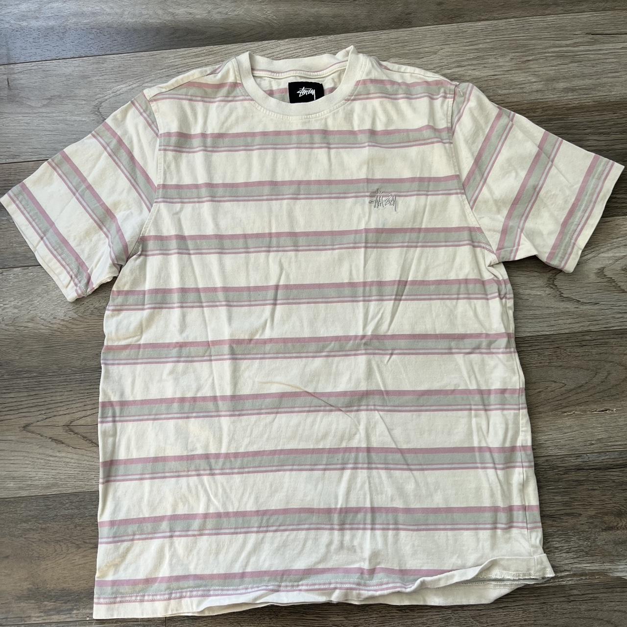 Stussy Stripped Tee Size small Fits true to size... Depop