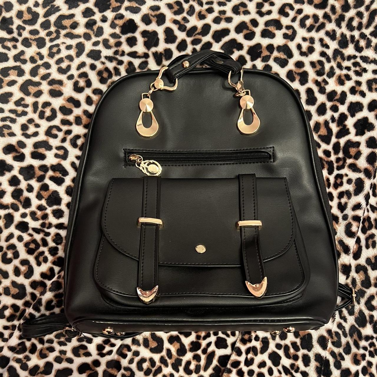 Women's Black and Gold Bag | Depop