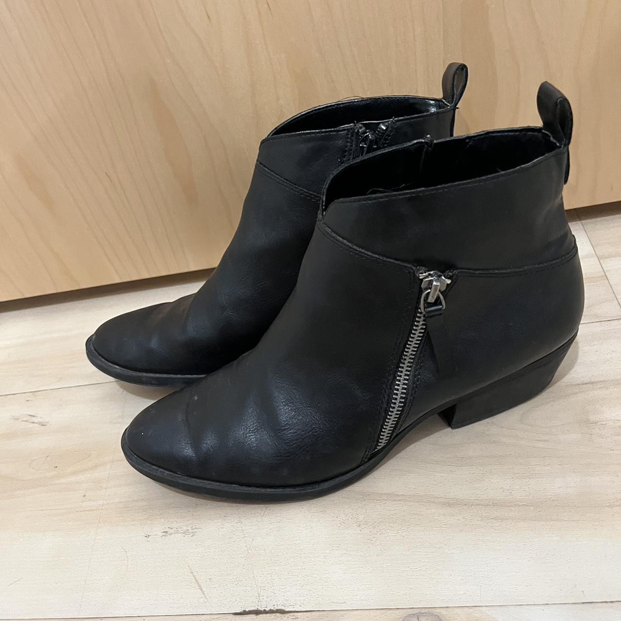 Black Mini Boots - size 8 - perfect black small boot - Depop