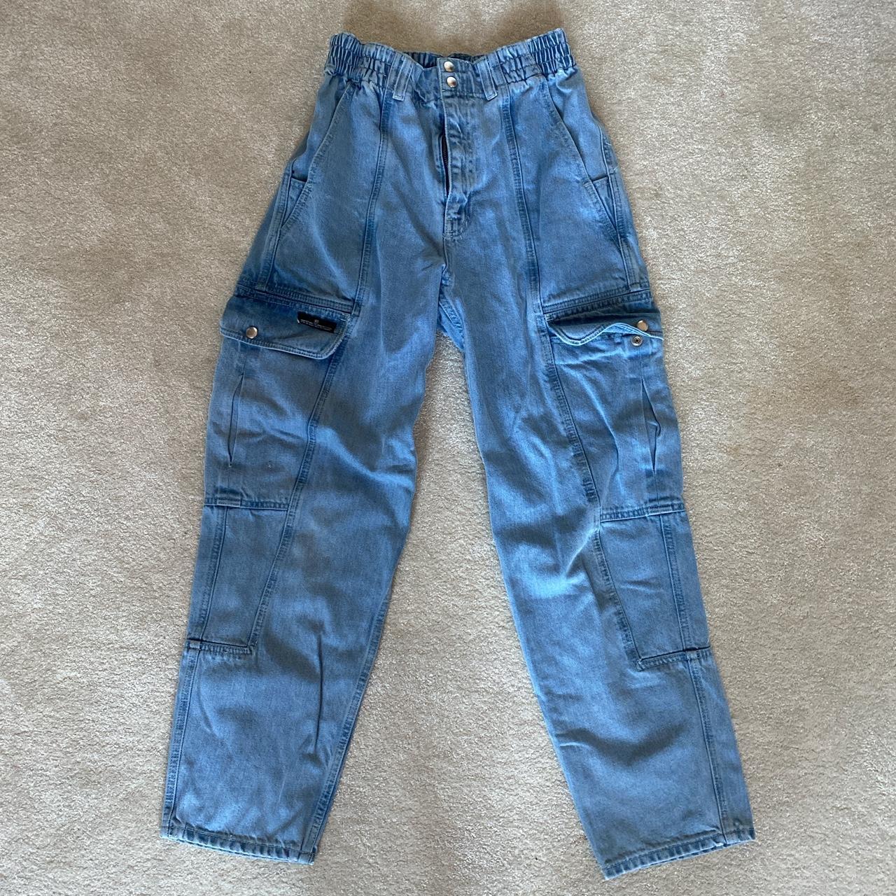 Urban Outfitters Thick Cargo Blue Jeans • Depop
