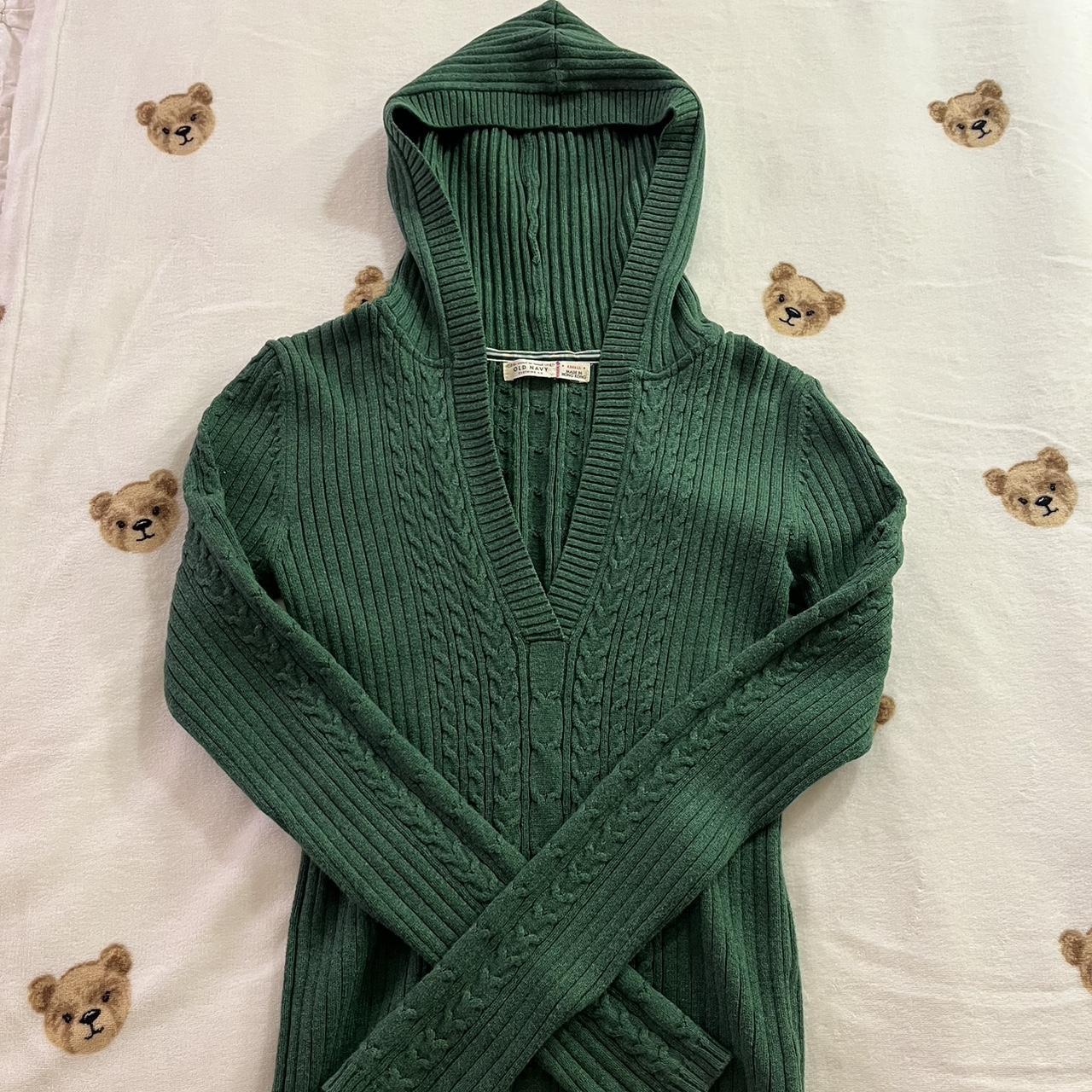 Vintage green old navy hooded sweater in size... - Depop