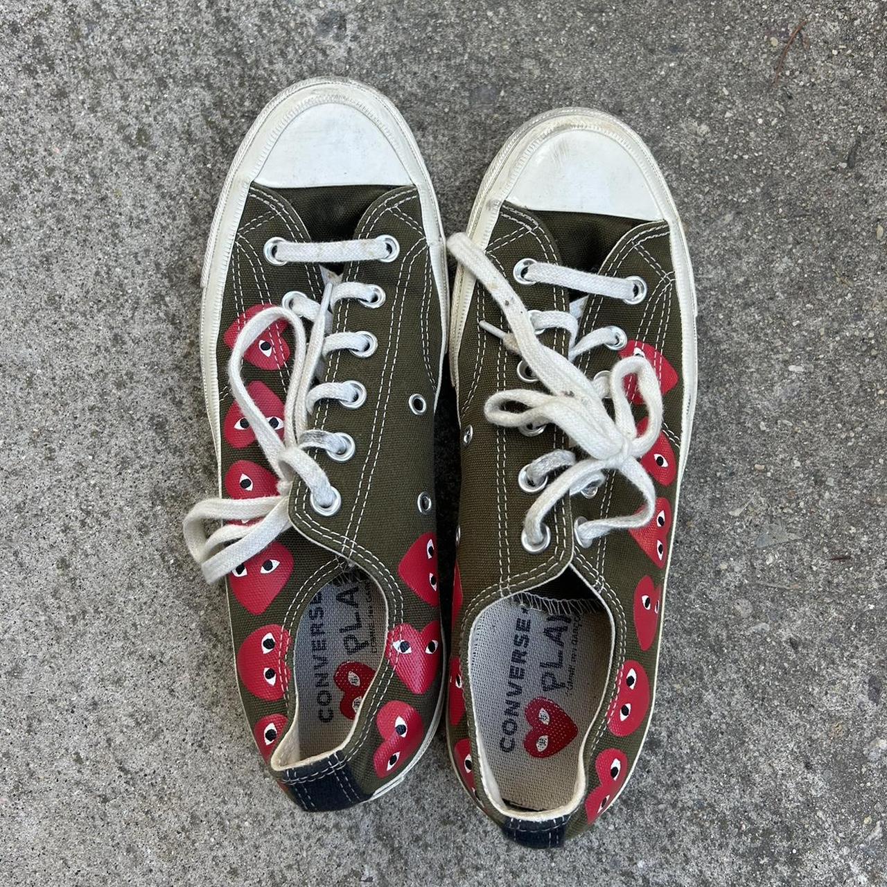 Olive green comme des garcons converse on sale