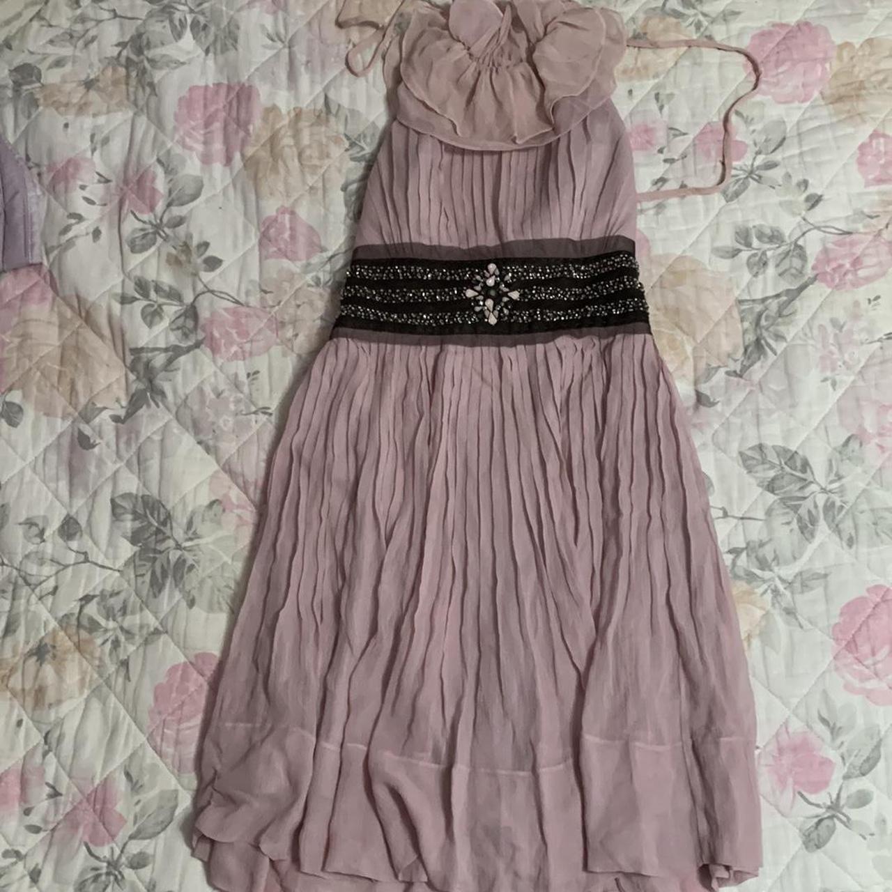 BCBGMAXAZRIA halter dress, light pink and size