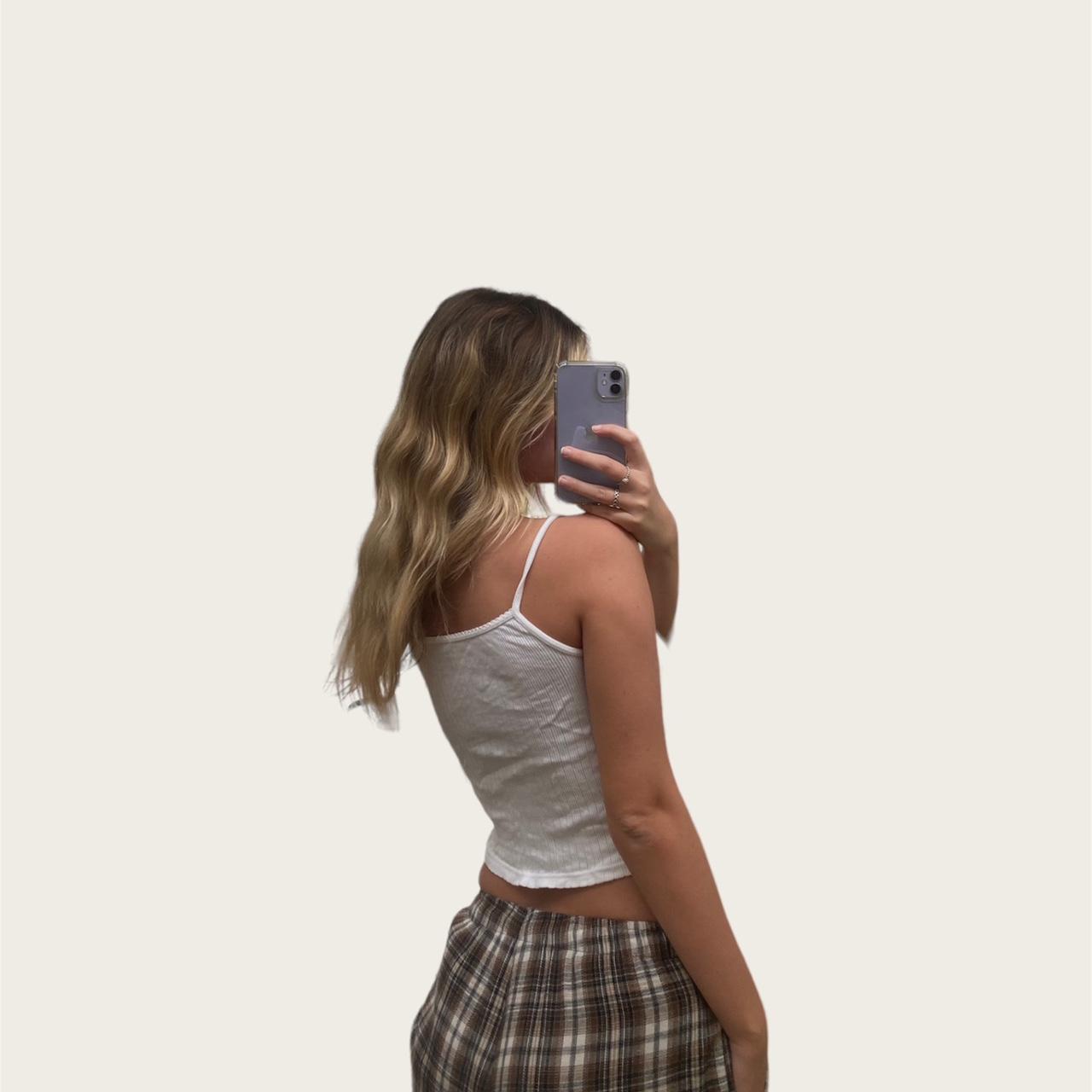 Brandy Melville white tank size XS/S Belle bow... Depop