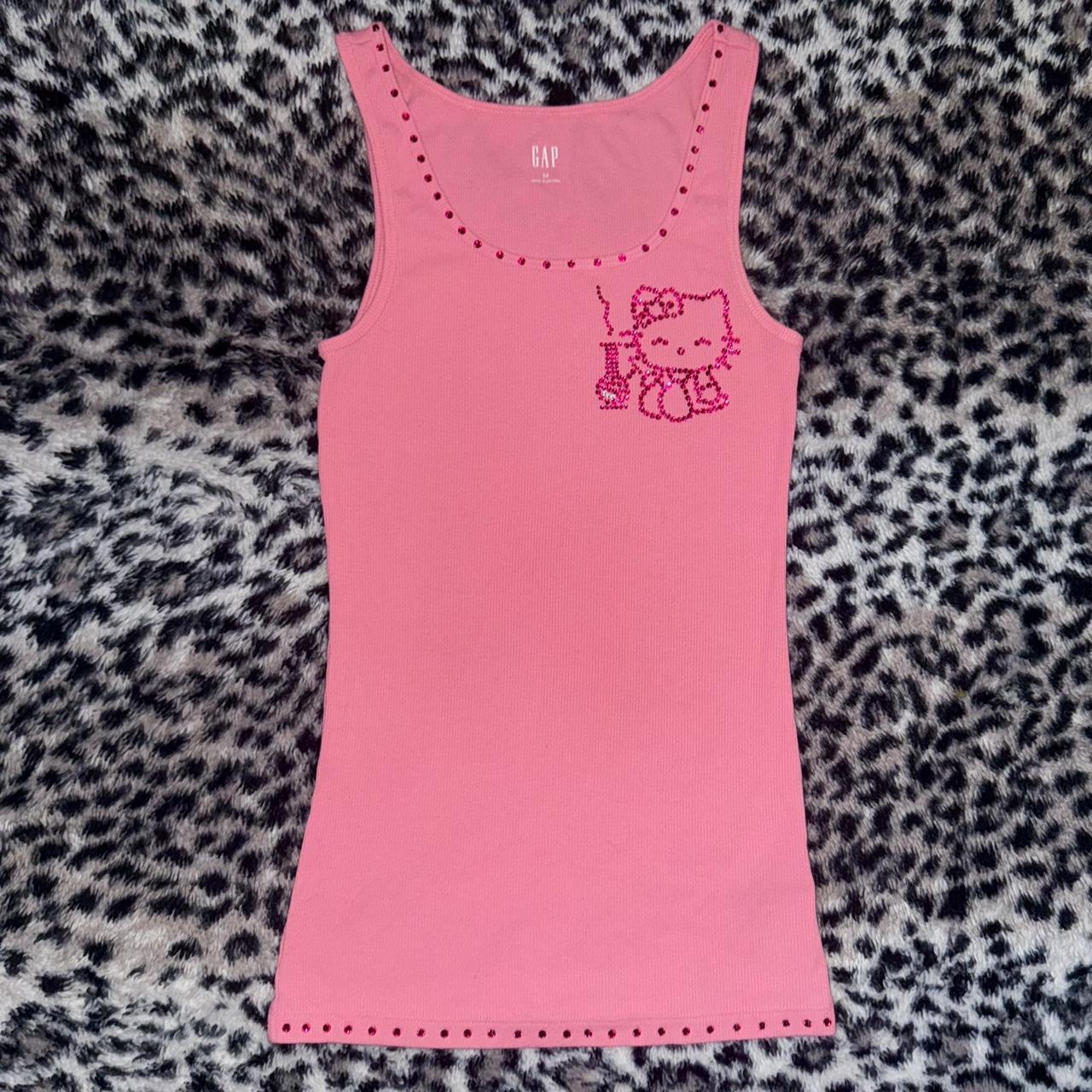 ☆Pink Rhinestone Hello Kitty Tank Top☆ 1 OF 1 & ... - Depop