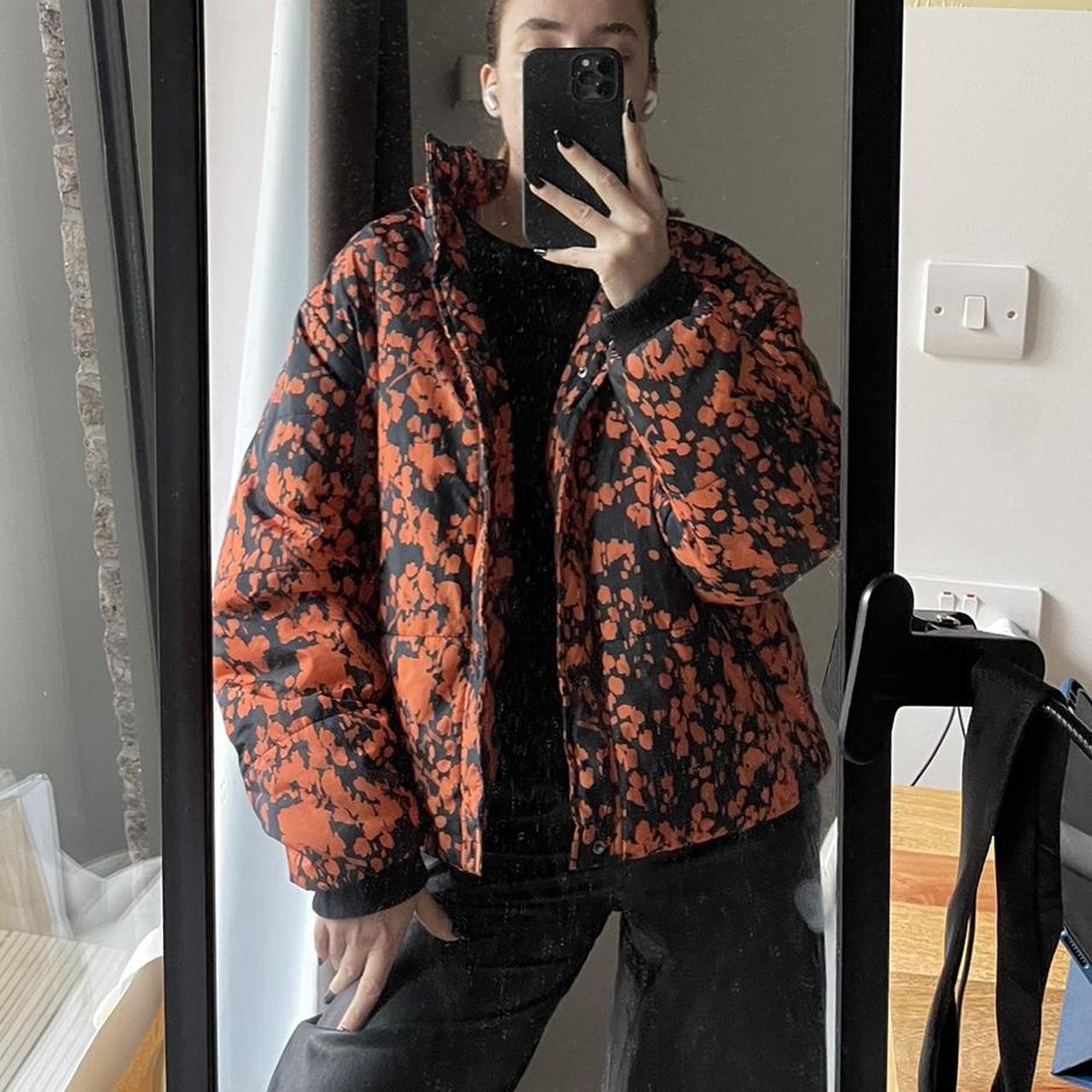 Collusion Unisex Black Orange Puffer Jacket with a. Depop