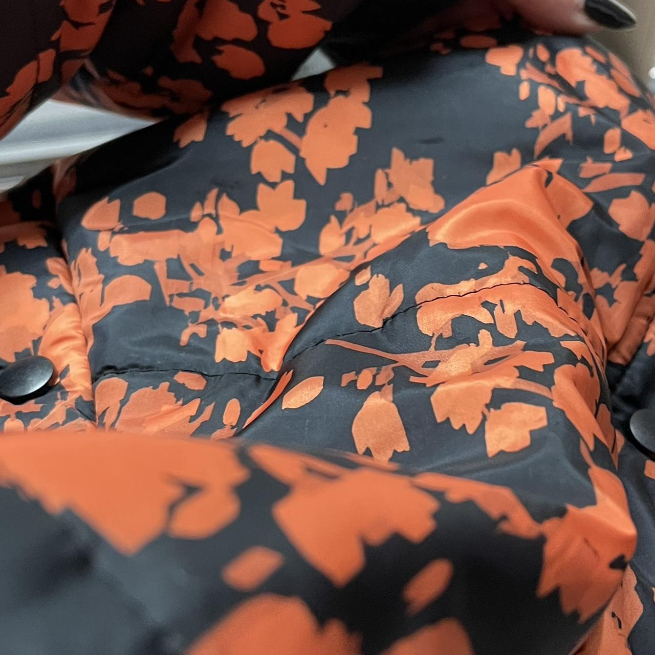 Collusion Unisex Black Orange Puffer Jacket with Depop