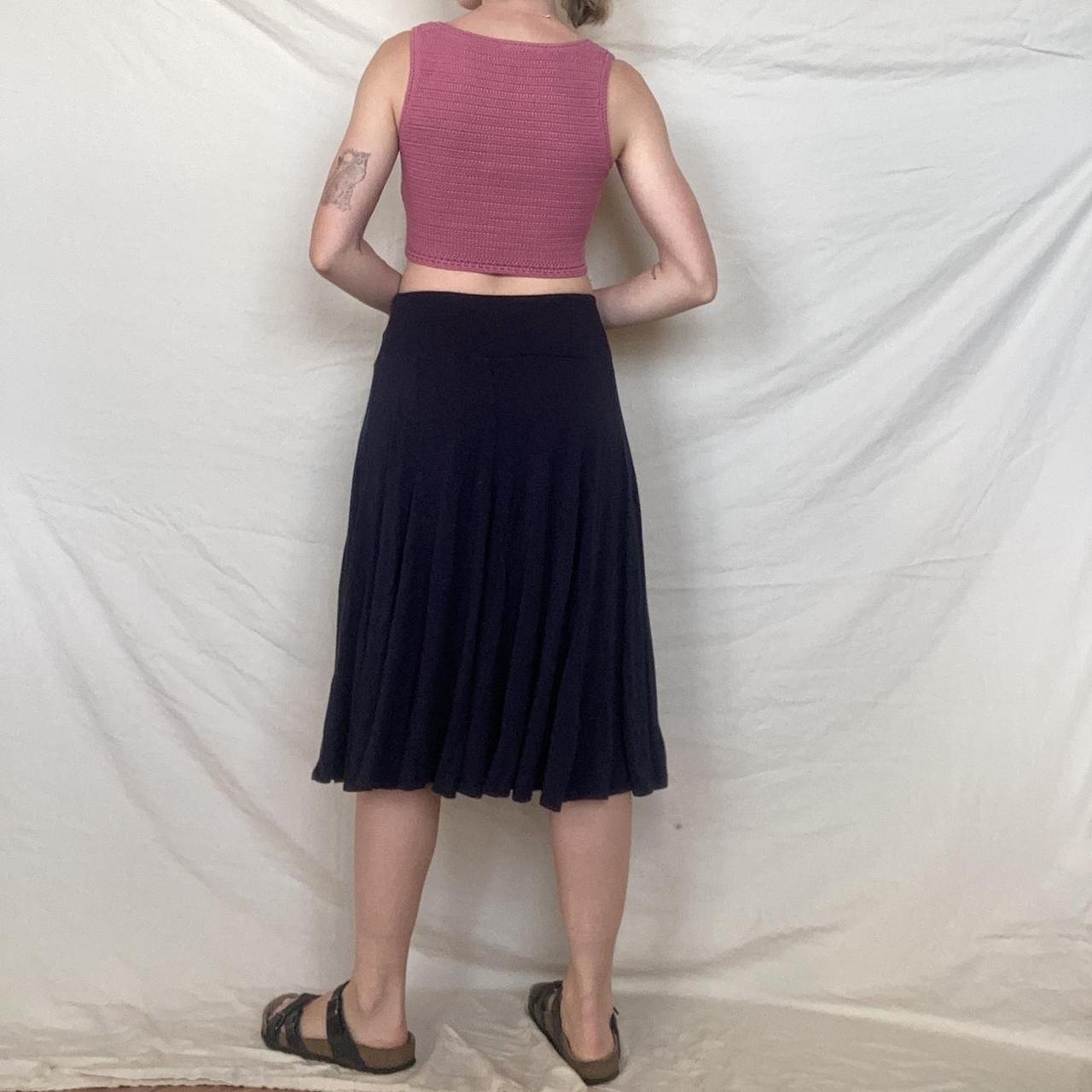 Coldwater Creek Navy Blue Midi Skirt Beautiful Depop