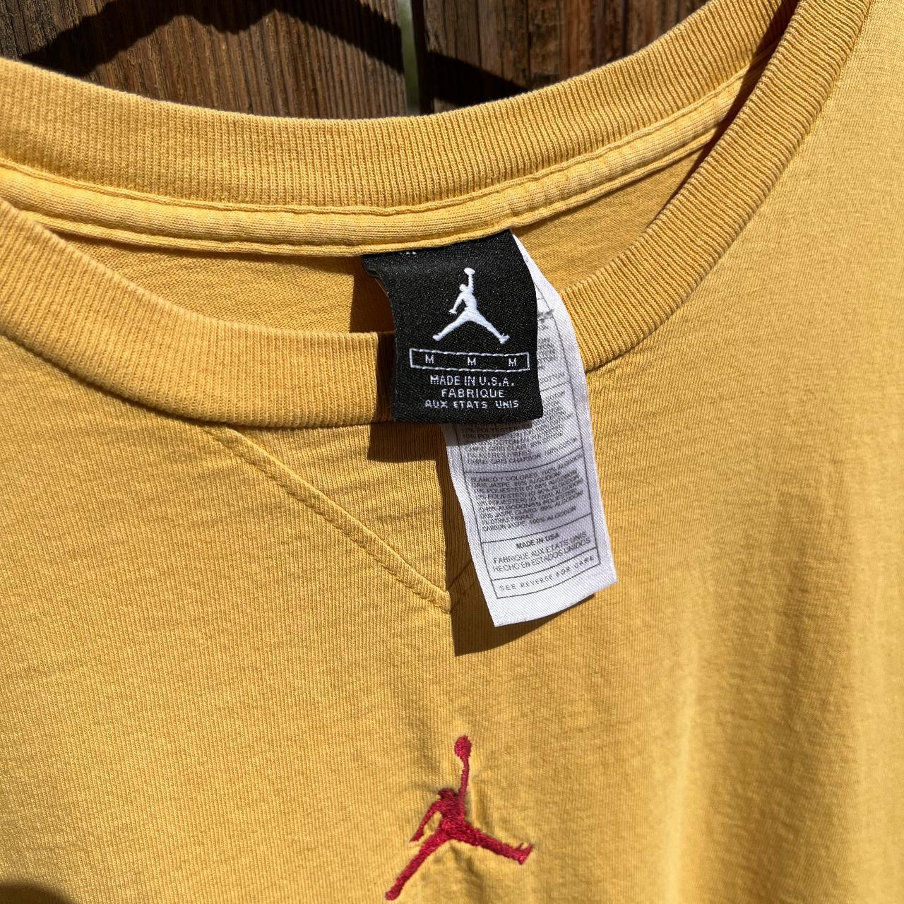 Jordan Men's Yellow and Red Tshirt Depop