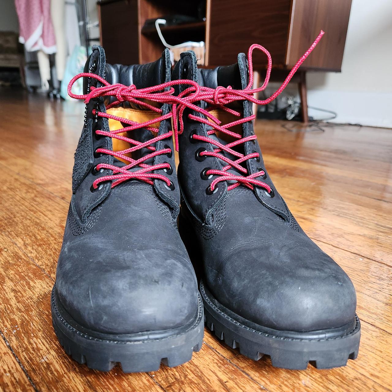 Timberlands with deals red laces