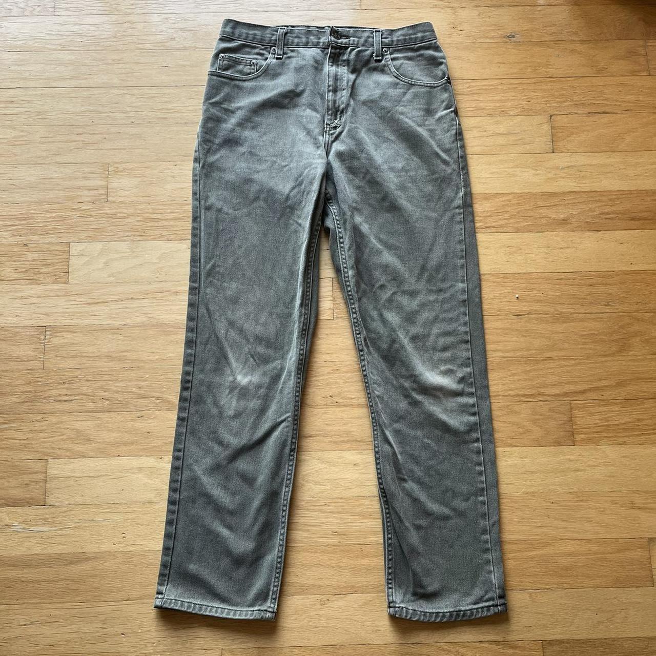 Vintage olive green relaxed fit straight leg jeans... - Depop