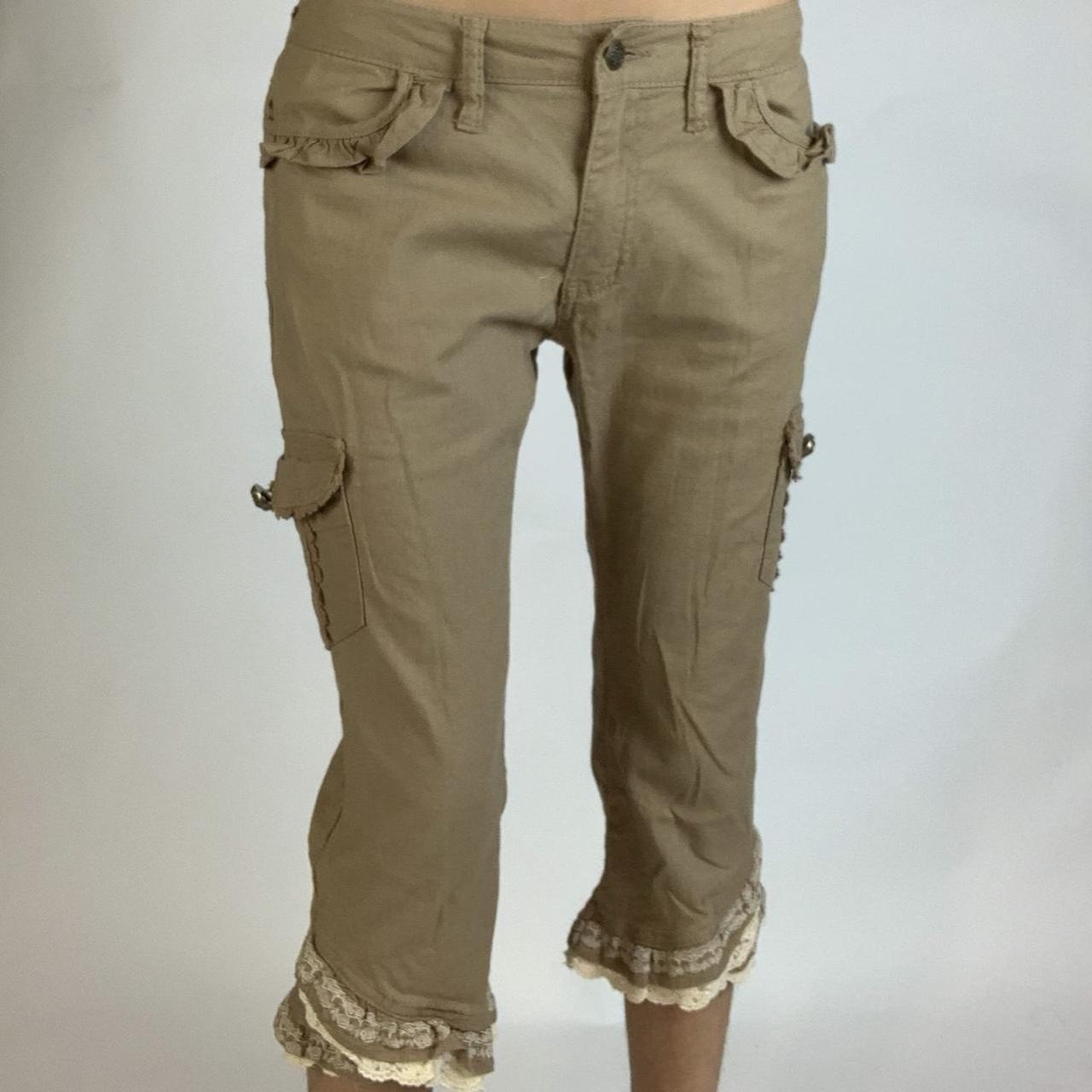 Brown frilly capris By Axes Femme, japanese based... Depop