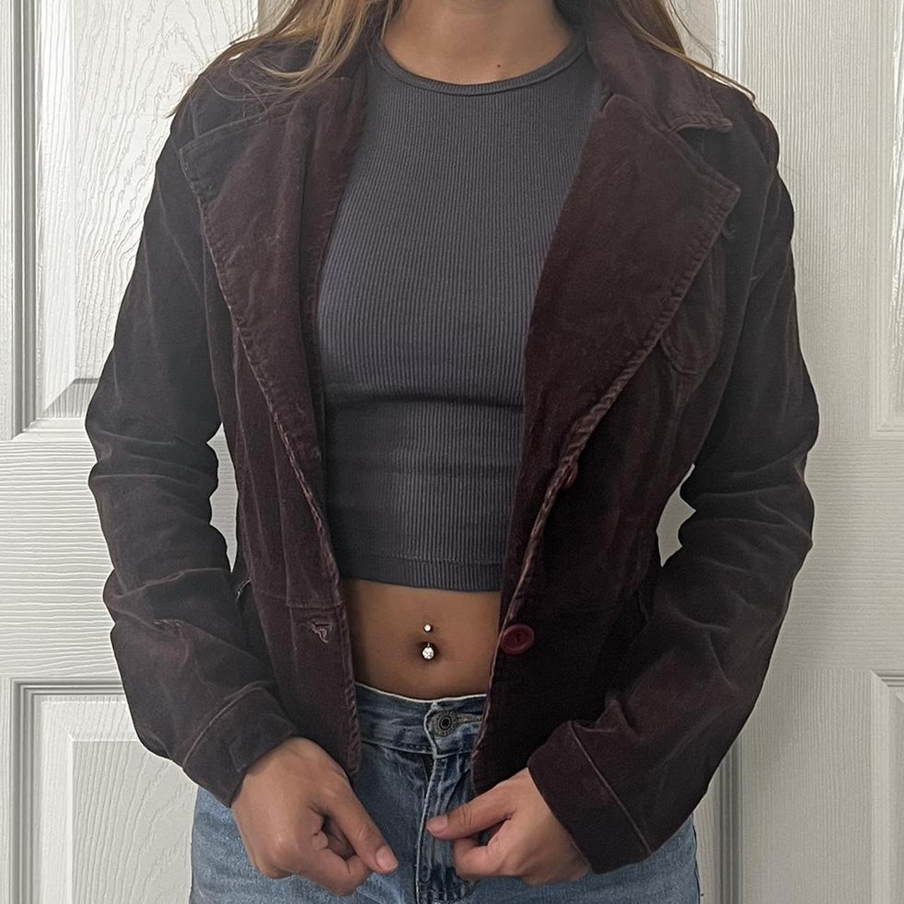 brown vintage 90s corduroy jacket in great... - Depop