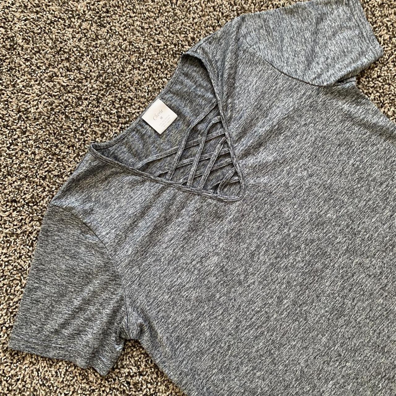 Cherie Amie Women's Grey and Black T-shirt (5)