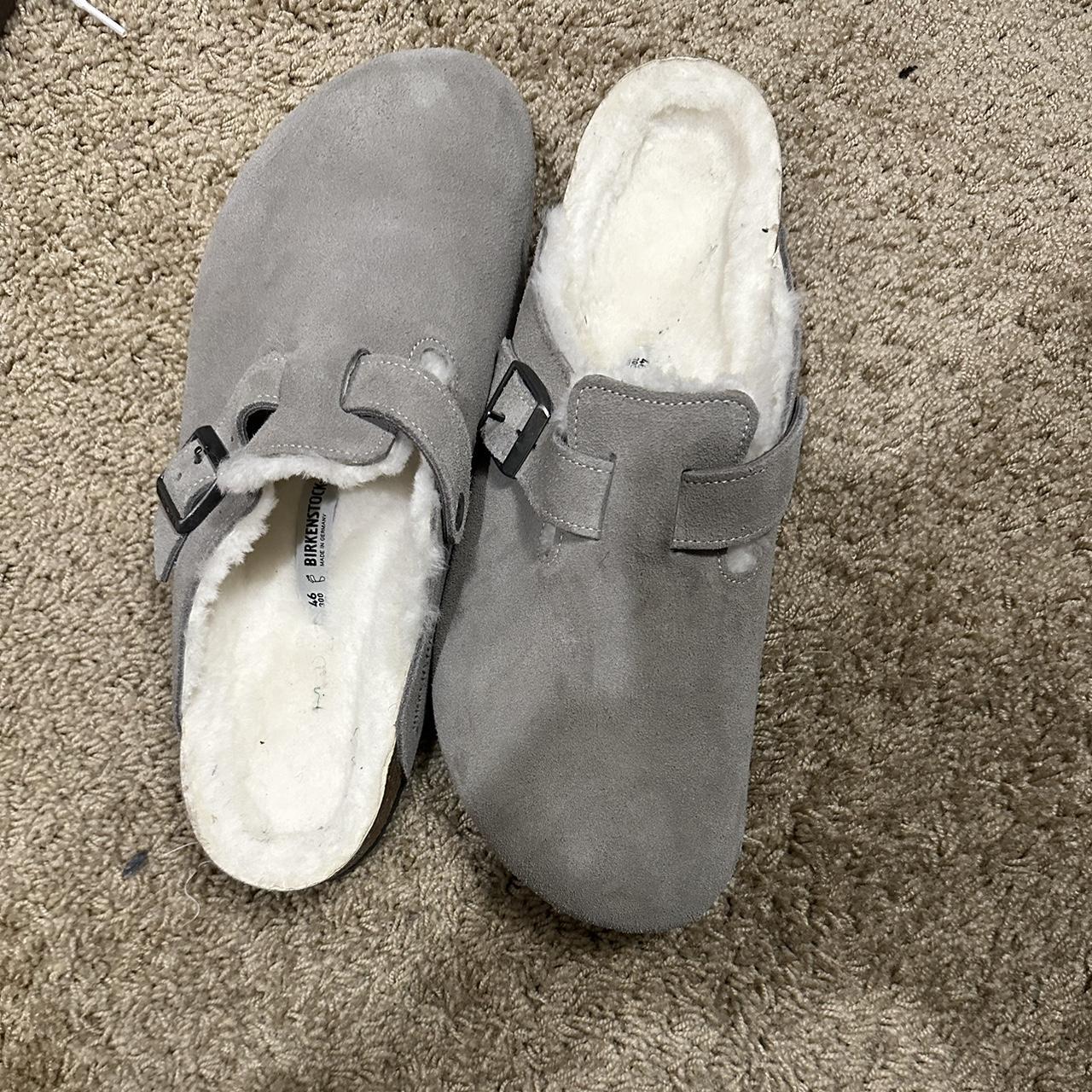 Birkenstock Men's Grey Clogs | Depop