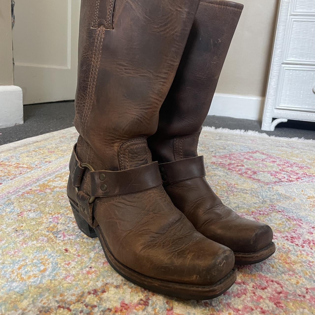 frye brown leather boots