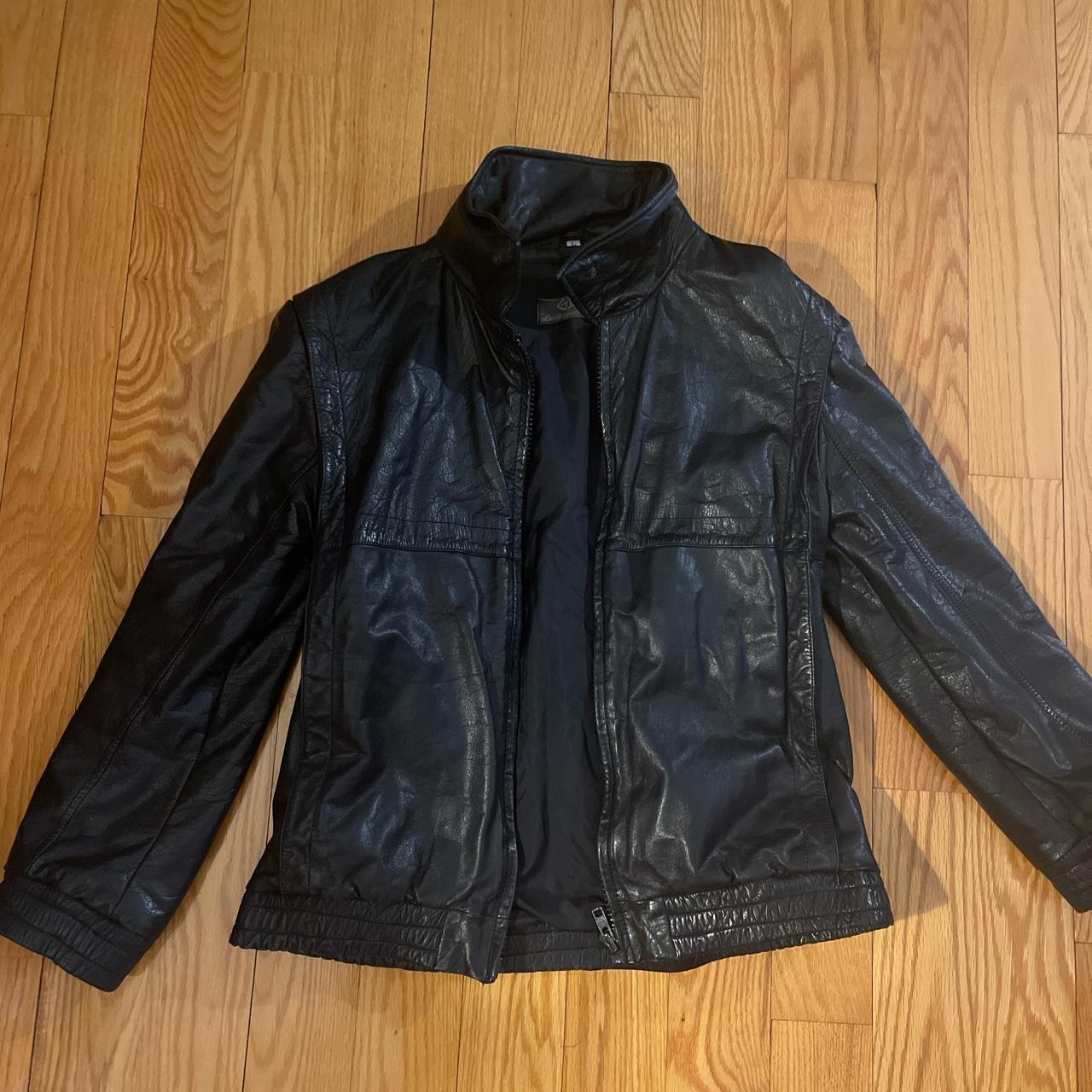 Vintage leather G-III jacket -bomber jacket -two... - Depop