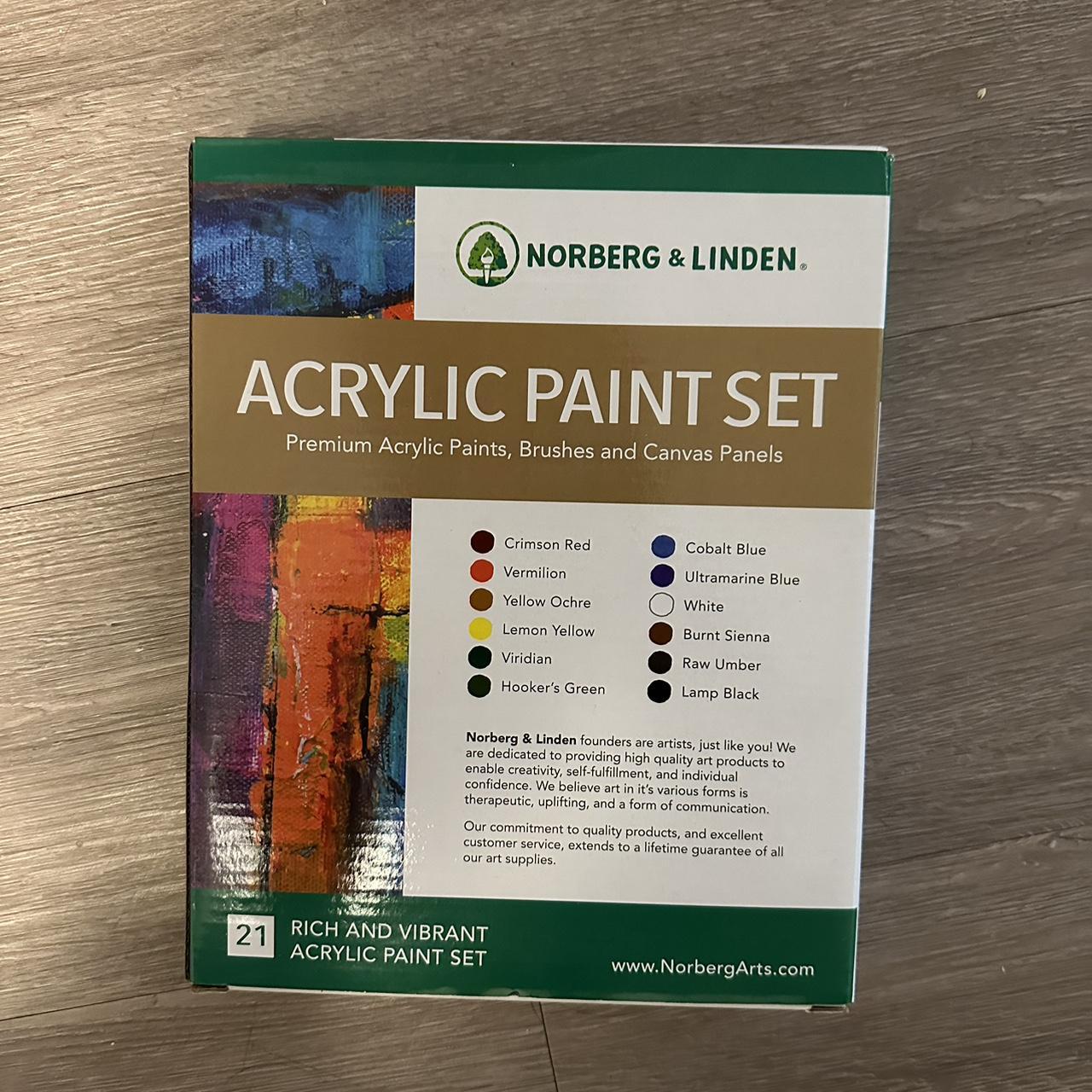 Norberg & Linden Acrylic Paint Set -12 Acrylic Paints 6 Paint