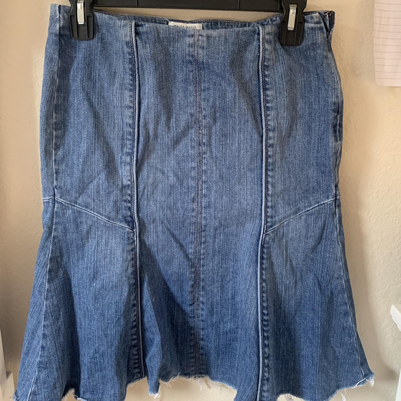 White House black market vintage denim skirt Size... - Depop