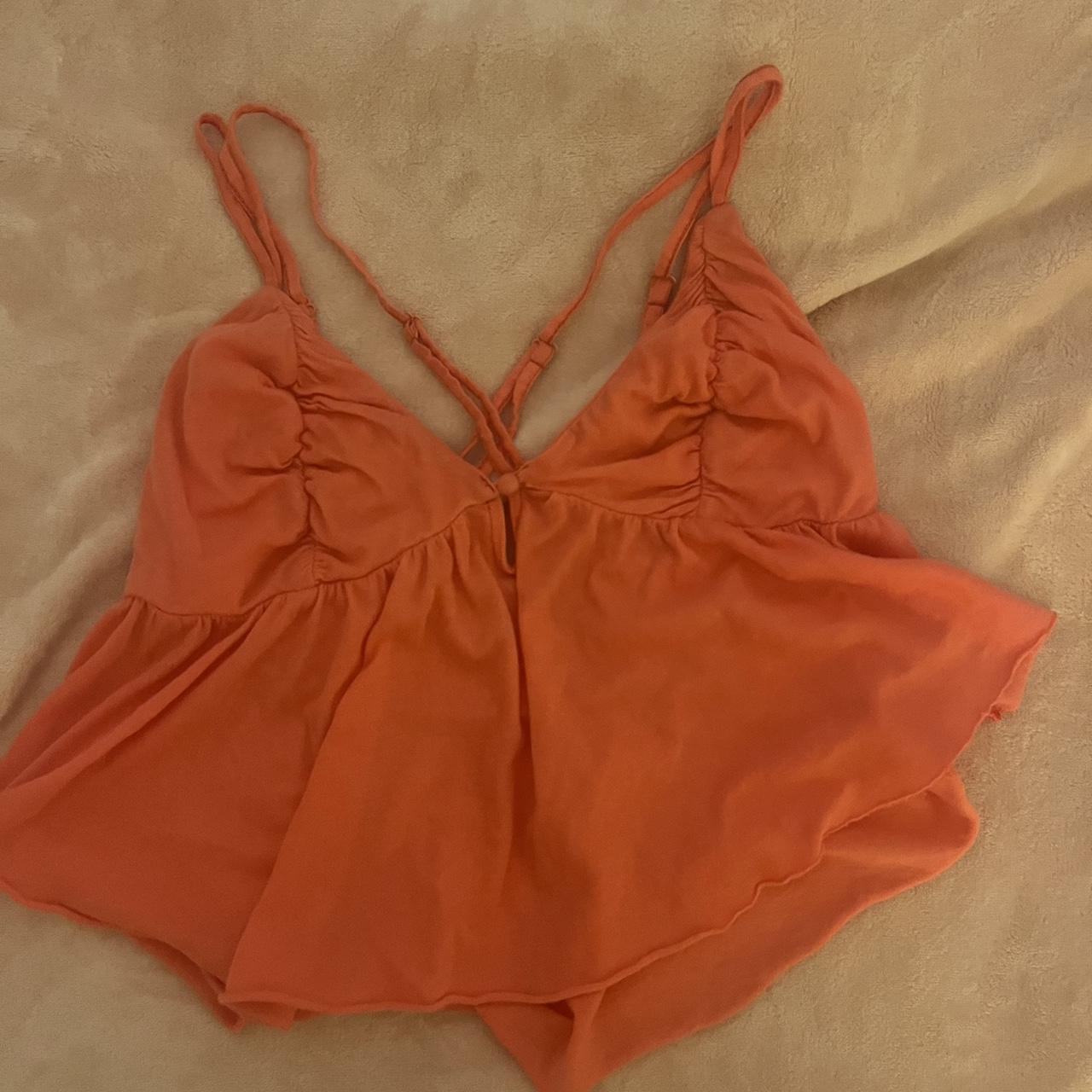 Urban outfitters peach/ salmon colored flowy top.... Depop