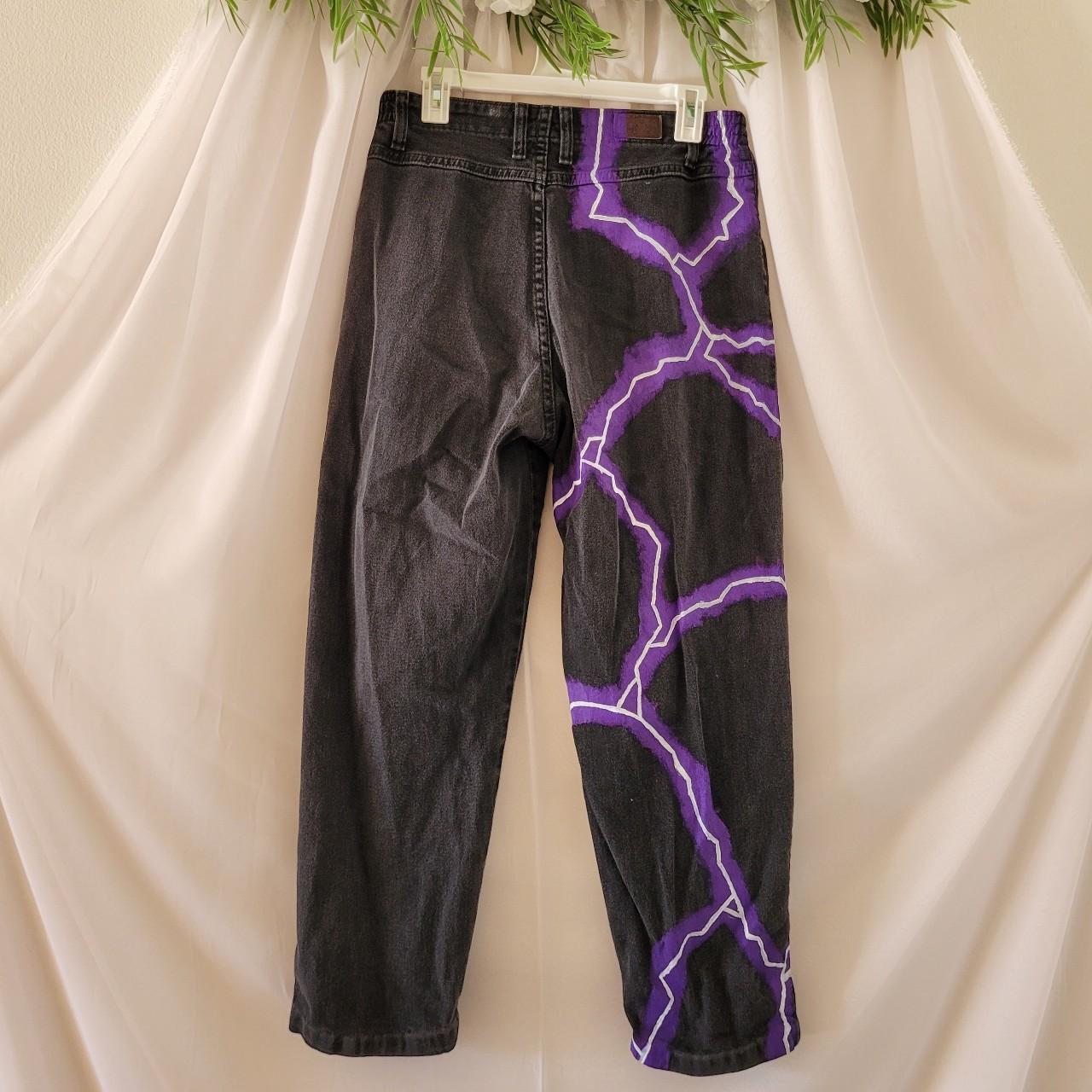 Neon purple lightning strike pattern hand