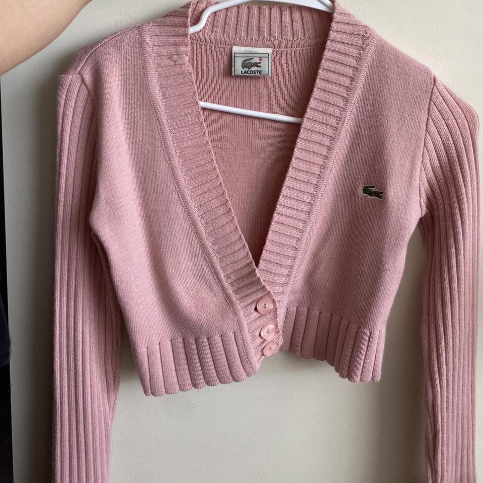 Pink 2024 lacoste cardigan