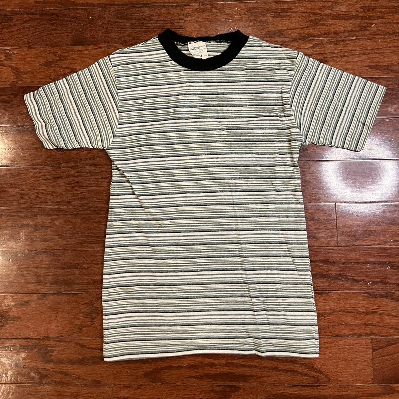 Vintage 80s JCPenny stripped blank T-shirt. In... - Depop