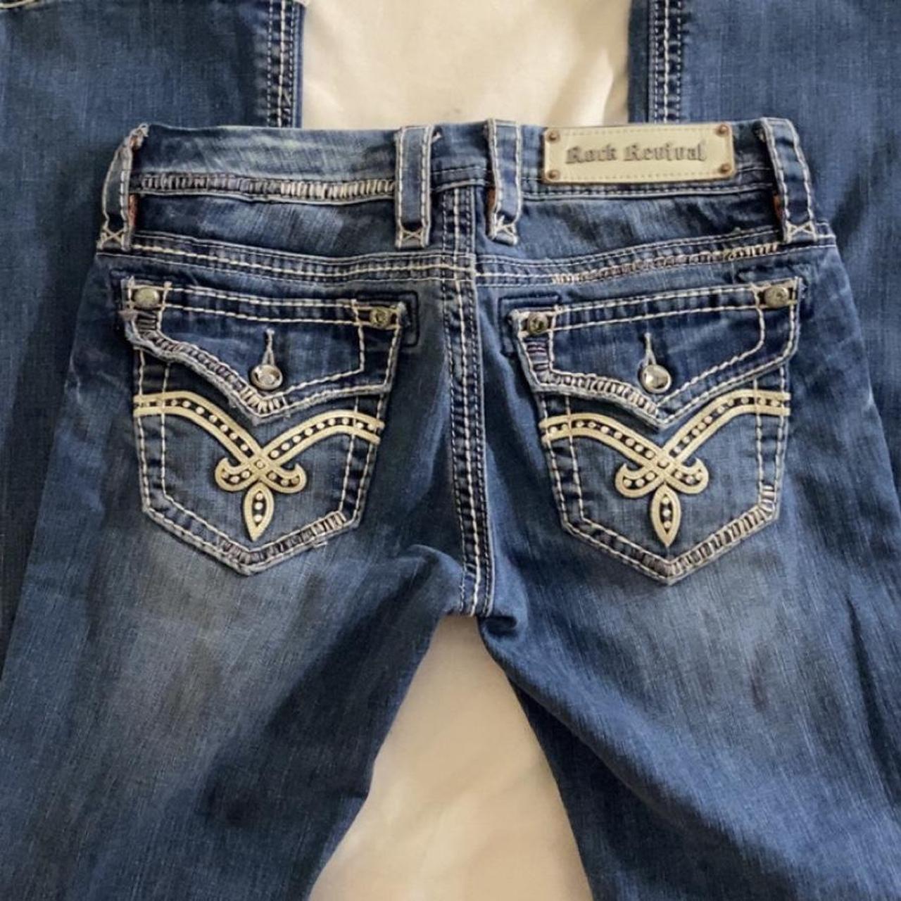 rock revival bootcut jeans soo cute just wish they... - Depop