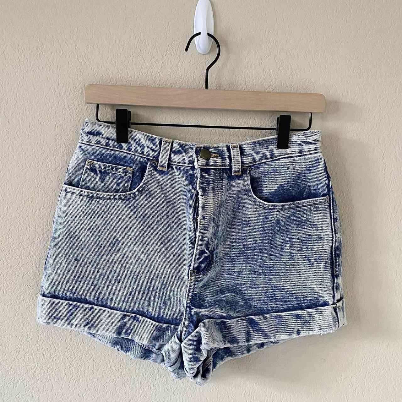 american apparel acid wash high waist denim... - Depop