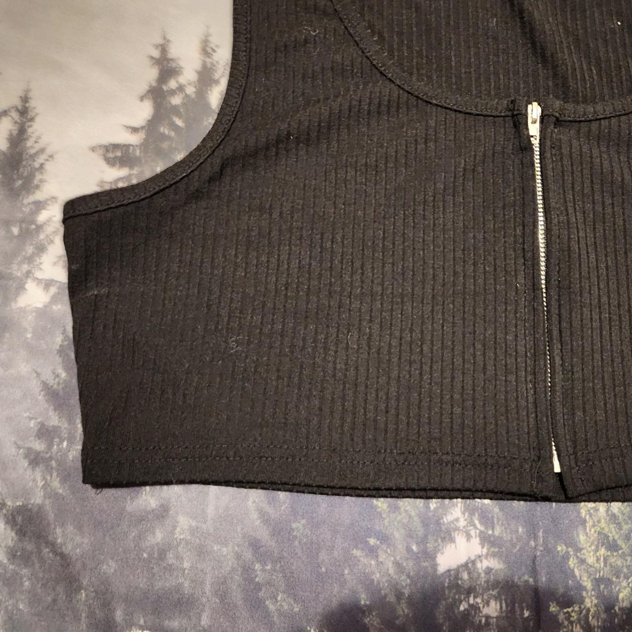Women's Black and Silver Vest Depop