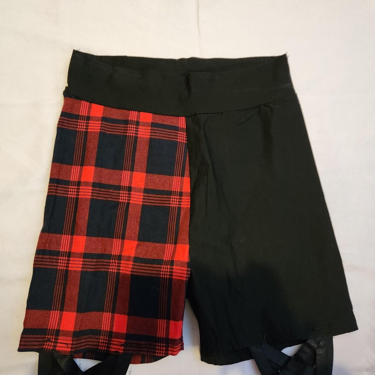 red and black split pants