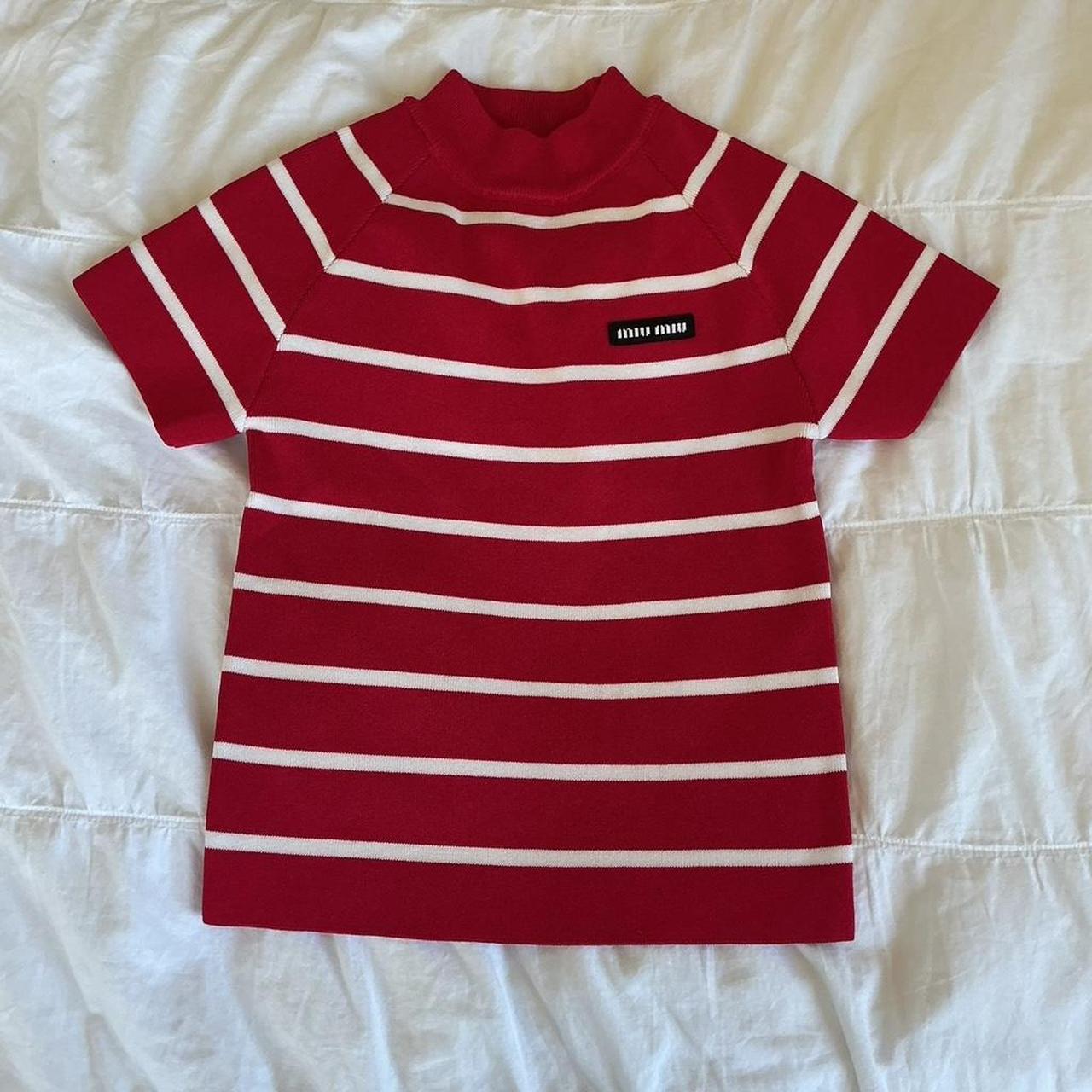 Miu Miu Women's T-shirt - Red - S – Miu Miu Red a… - image 1