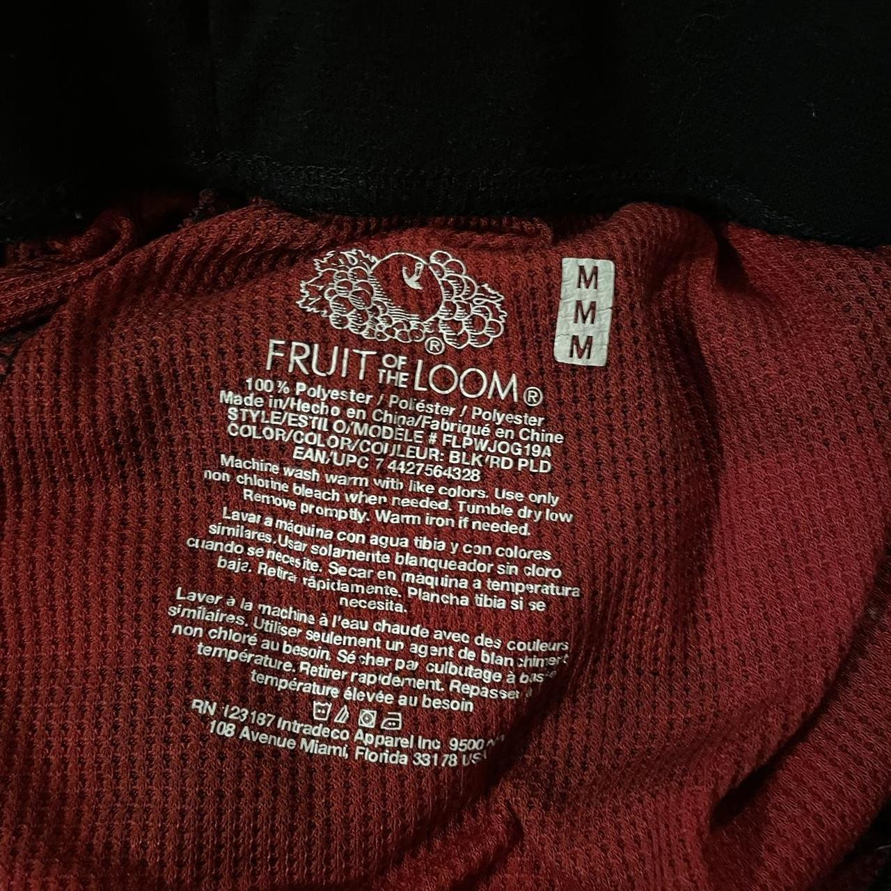 Fruit of the Loom Women's Red and Black Pajamas Depop