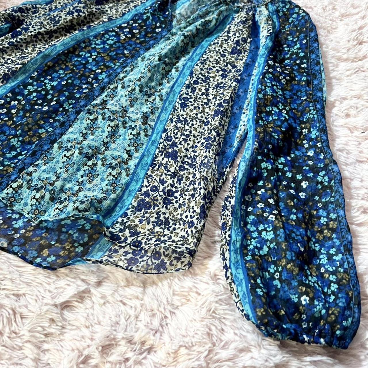 Women's Blouse - Blue/Multi - L – Patchwork Boho … - image 4