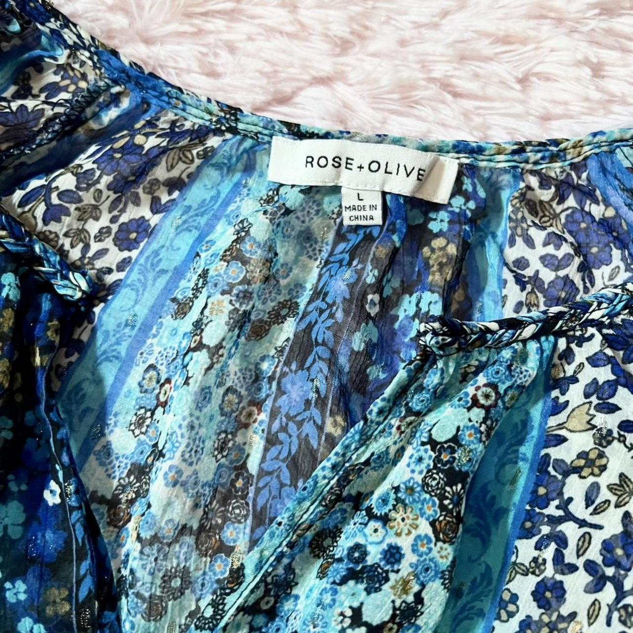 Women's Blouse - Blue/Multi - L – Patchwork Boho … - image 5