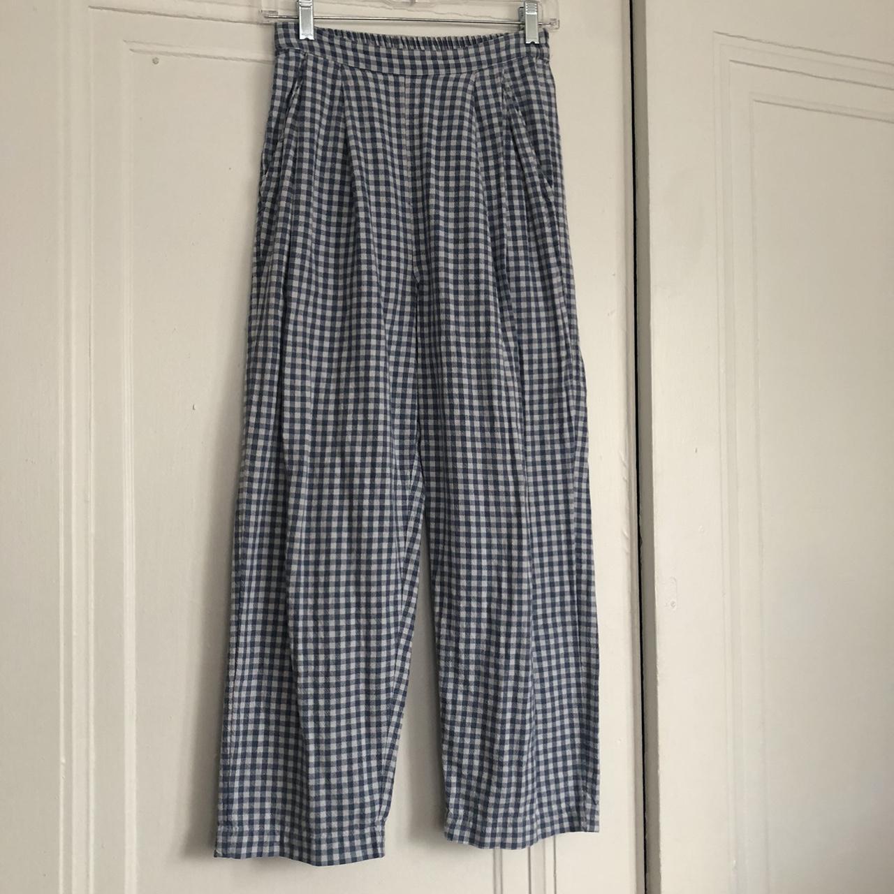 Urban Outfitters blue and white gingham pants • so... - Depop