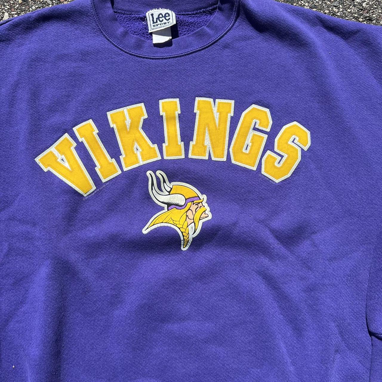 Vintage Minnesota Vikings Crew Neck Lee sport Size - Depop