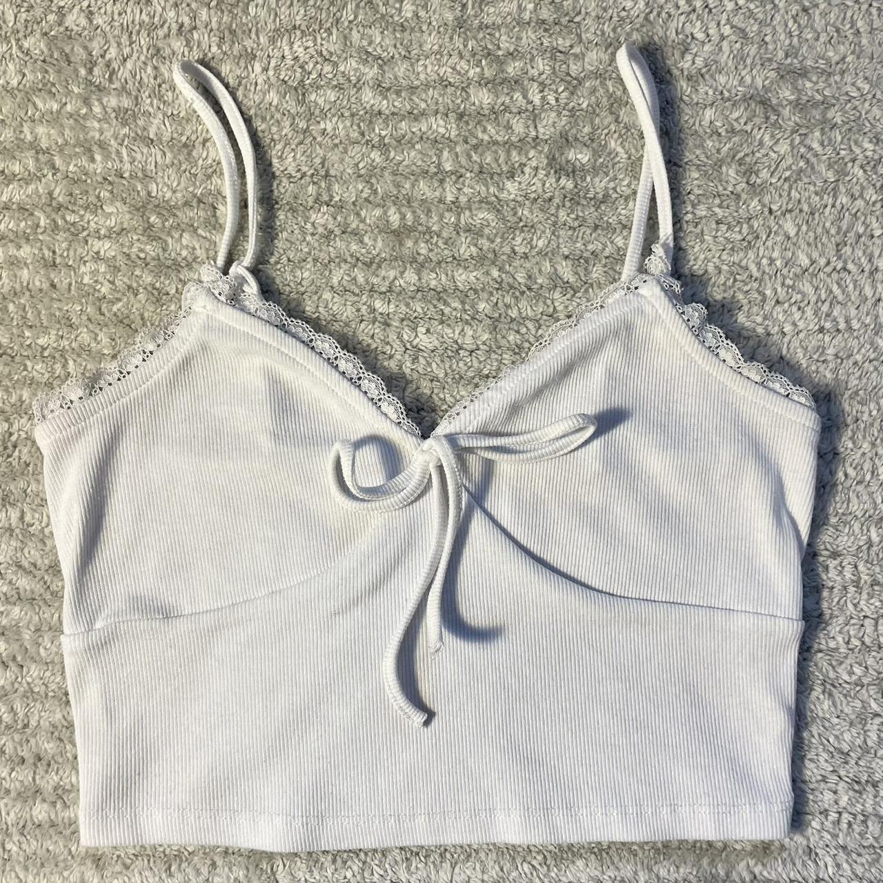 Tie Anything Once White Tie-Front Cropped Tank Top