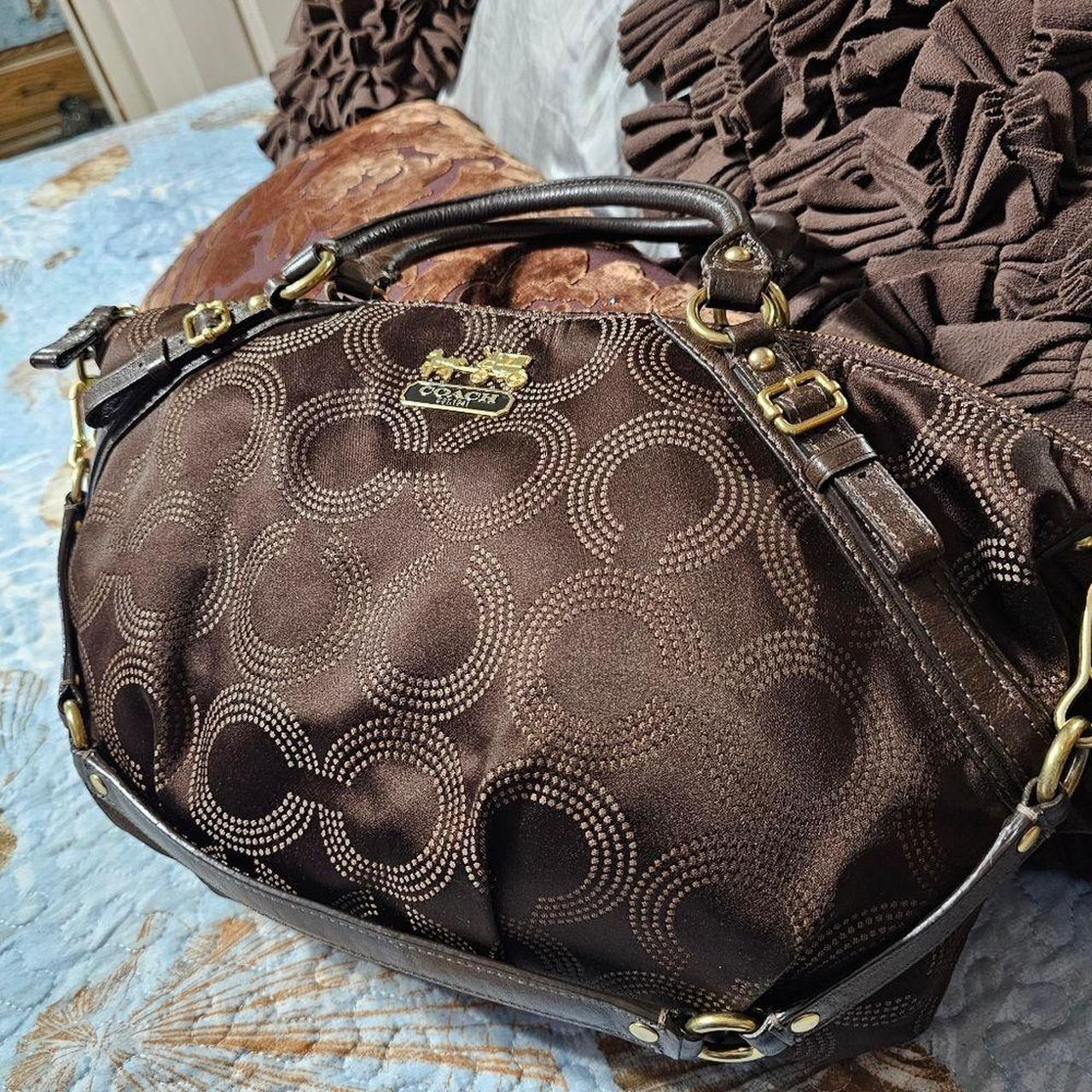 COACH Pewter Madison Mia Soft LEATHER purse TOTE - Depop