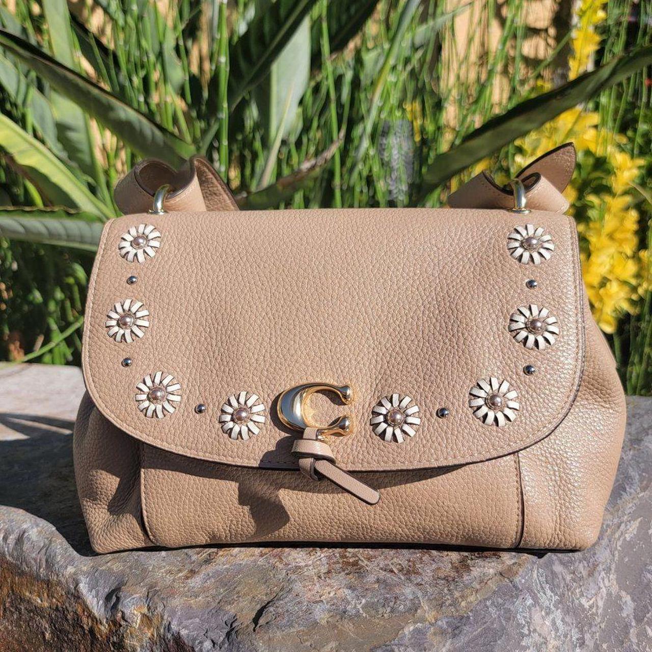 Remi saddle bag online with whipstitch daisy applique