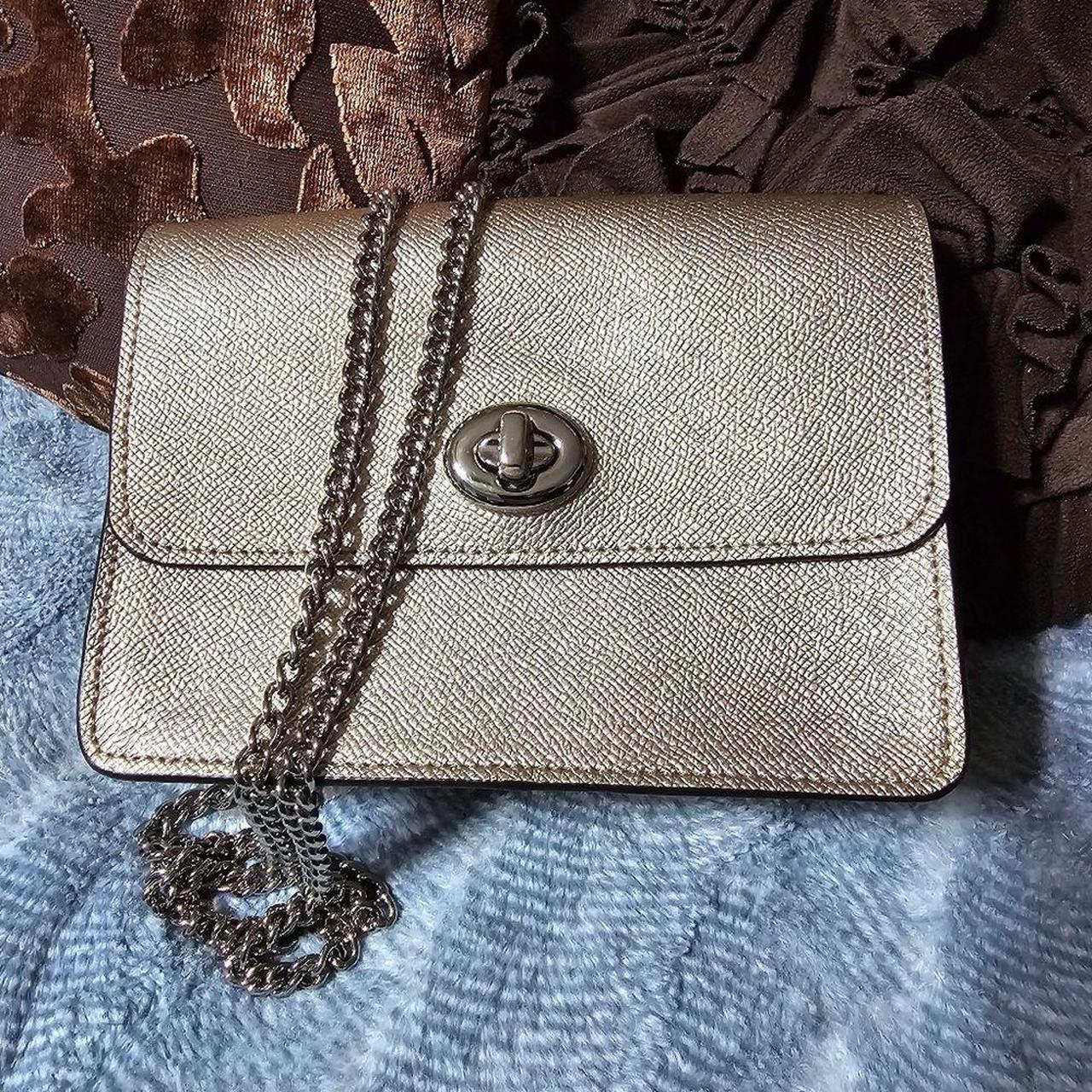 Coach Bowery Crossbody Purse in Metallic Champange Depop