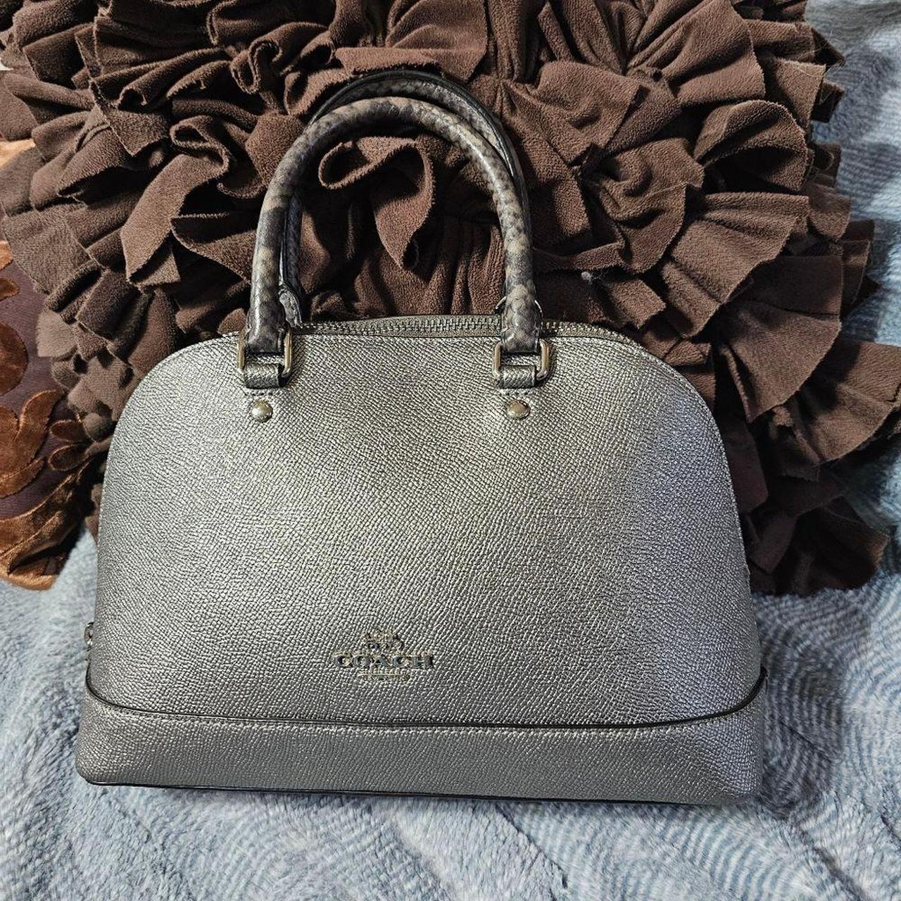 Coach Mini Sierra Satchel Purse Metallic Silver. Depop