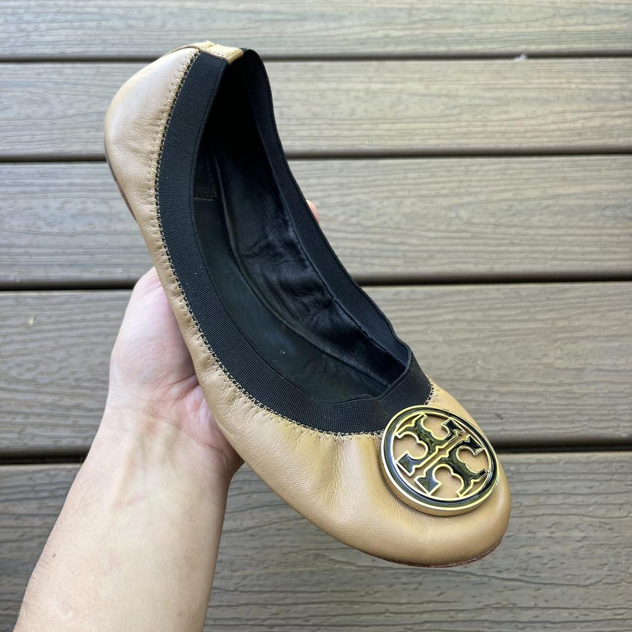 Tory Burch Sz popular 9 Reva Beige & Brown Flats