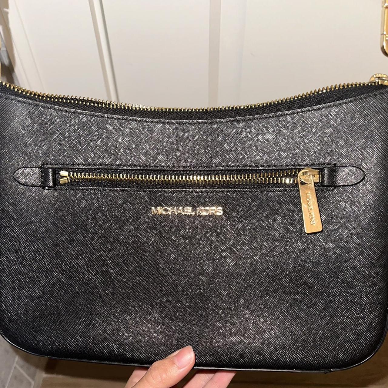 Michael Kors purse Black with gold. Depop