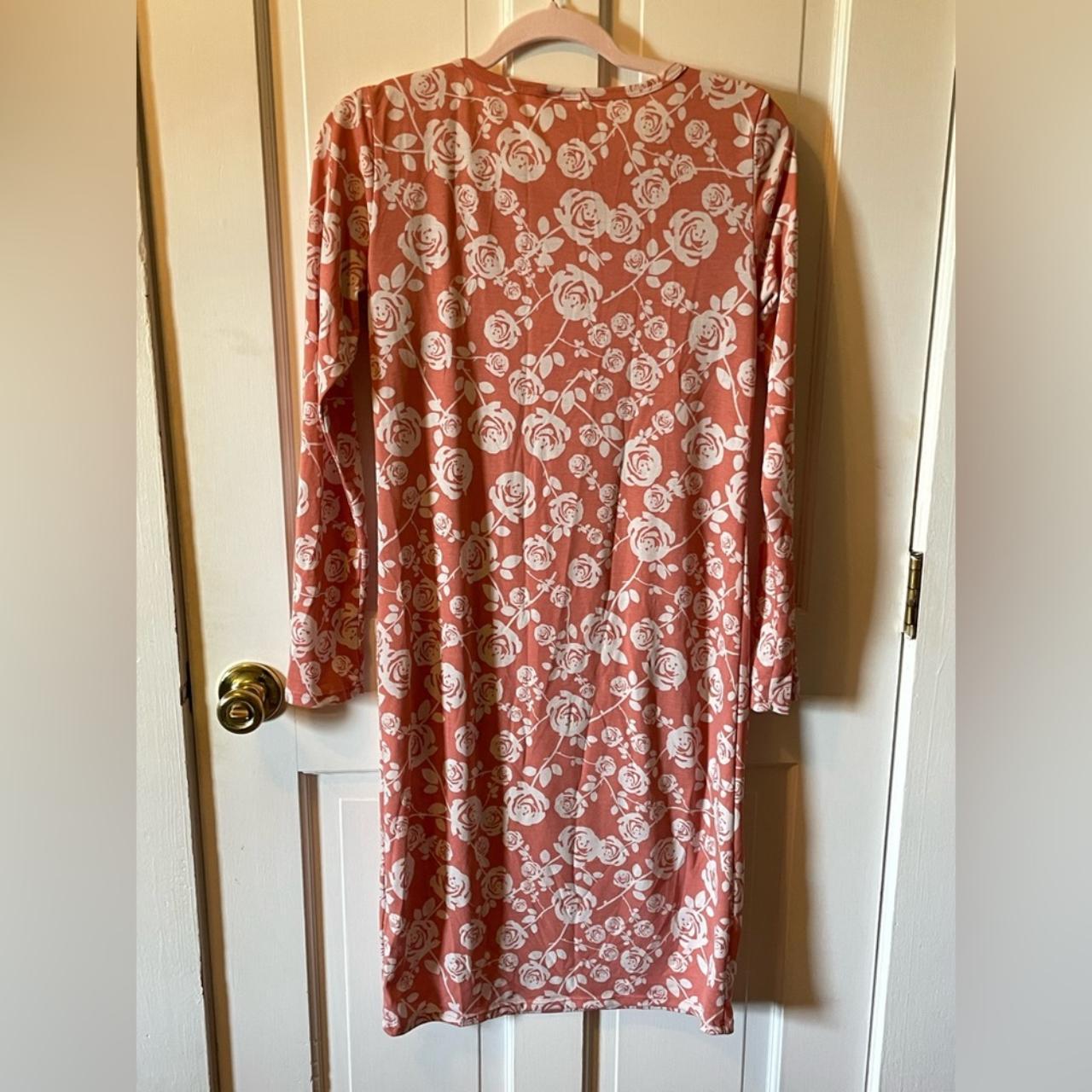 LuLaRoe Women's Pink and White Dress | Depop