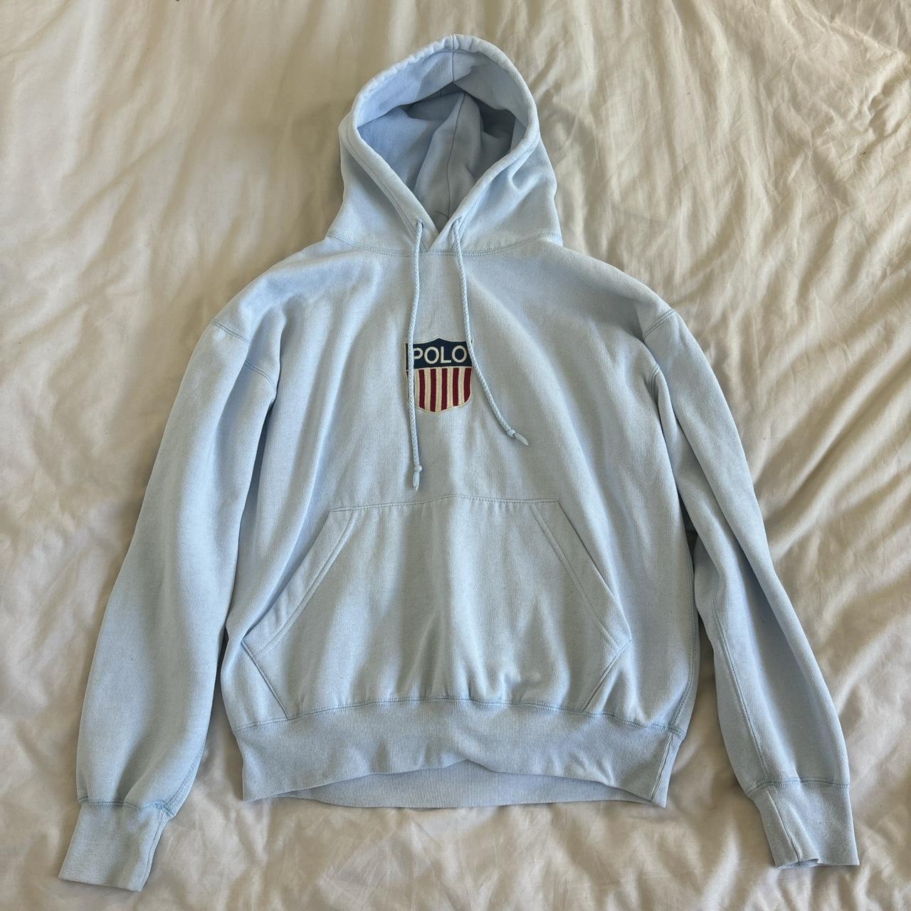 Ralph Lauren Polo K Swiss Hoodie baby blue Size