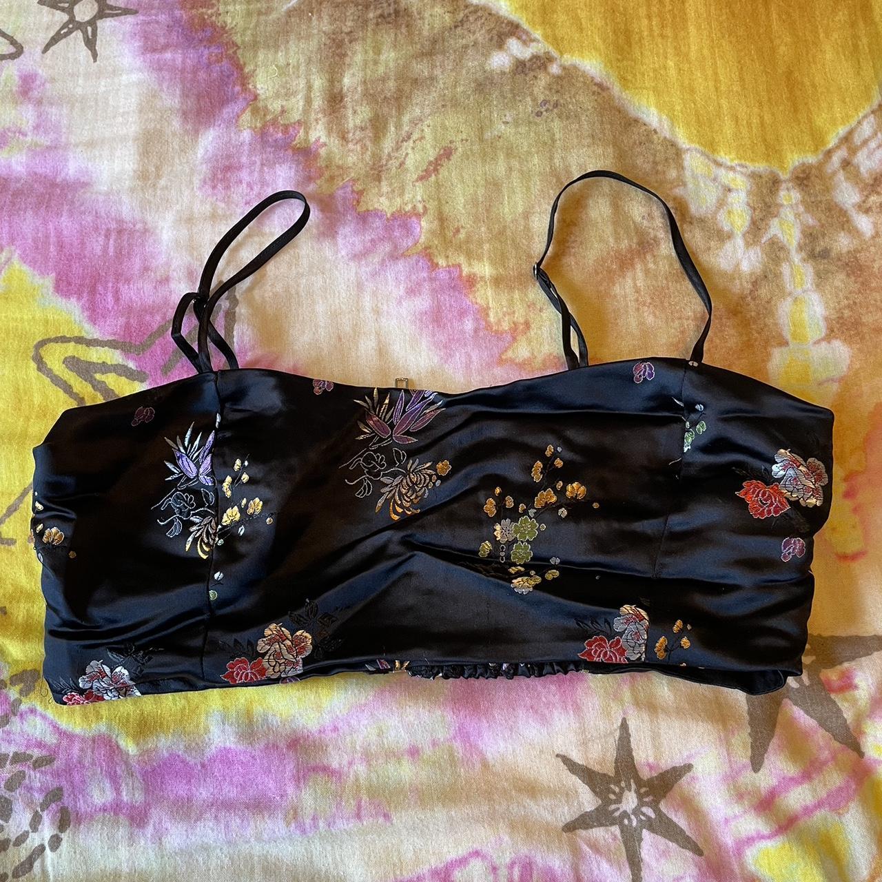 Silk floral crop top #goingouttop #croptop #silk... - Depop