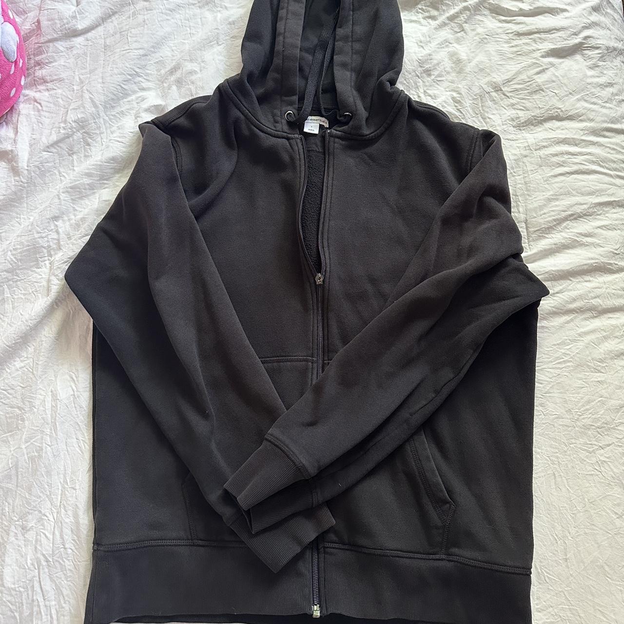 Amazon basics L/XL plain black hoodie good for... Depop
