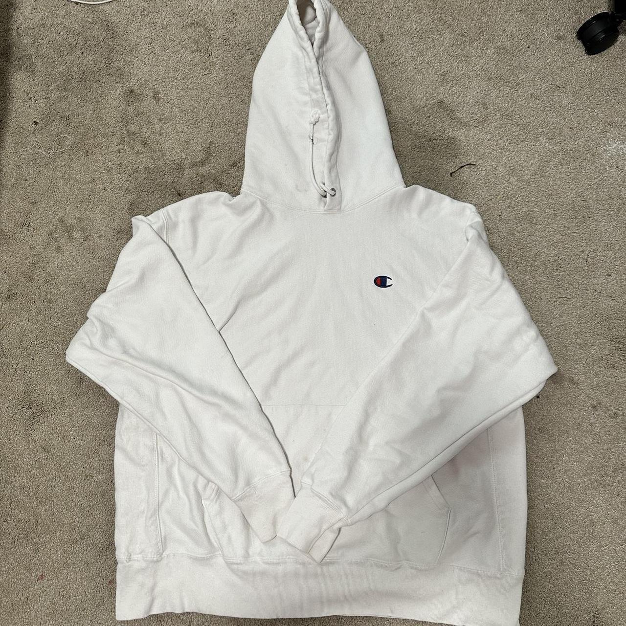 Small white best sale champion hoodie